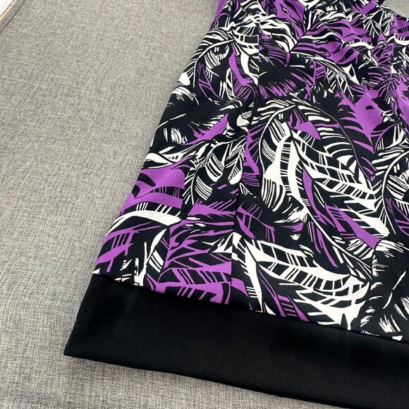 ALYX Limited Sheath Dress Size 16 Purple Black white Sleeveless Round Neck - Picture 4 of 12